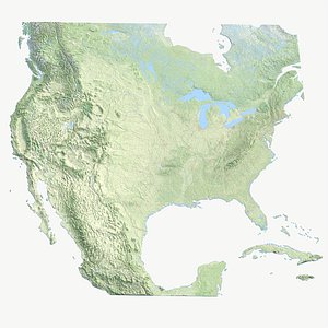 3D United States topograhical Elevation PBR map