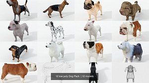 beagle bulldog dalmatian 3D