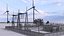 Wind Tirbune Substation Plant 3D model
