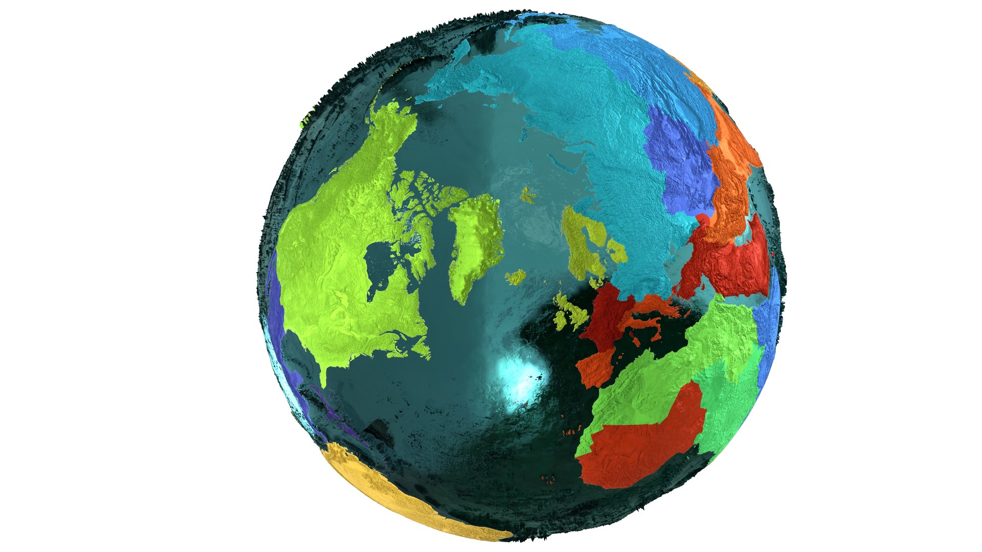 Earth Water 3D Globe Regions 3D Model - TurboSquid 2347566