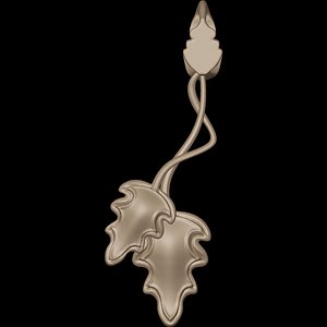 3D Leaves Pendant and bail