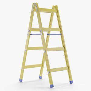 3D Yellow Wooden Ladder