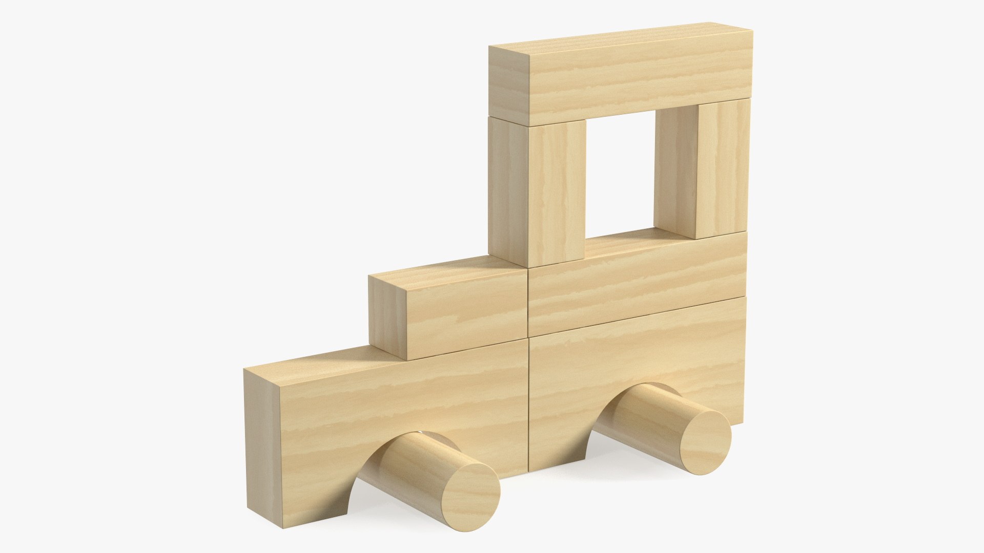 Wooden Constructor Car 3D model preview