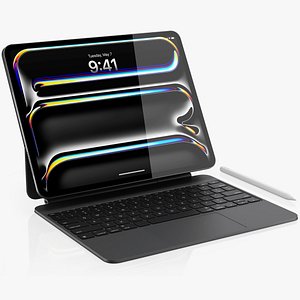 Apple iPad Pro 13-inch M4 with Magic Keyboard 3D model