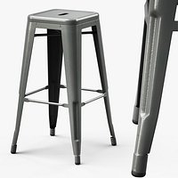 Loft Style Metal Stool without Backrest