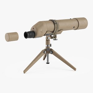 3D Spotting Scope with Tripod Desert Color model