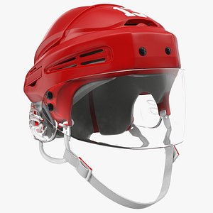 hockey helmet red 3D model