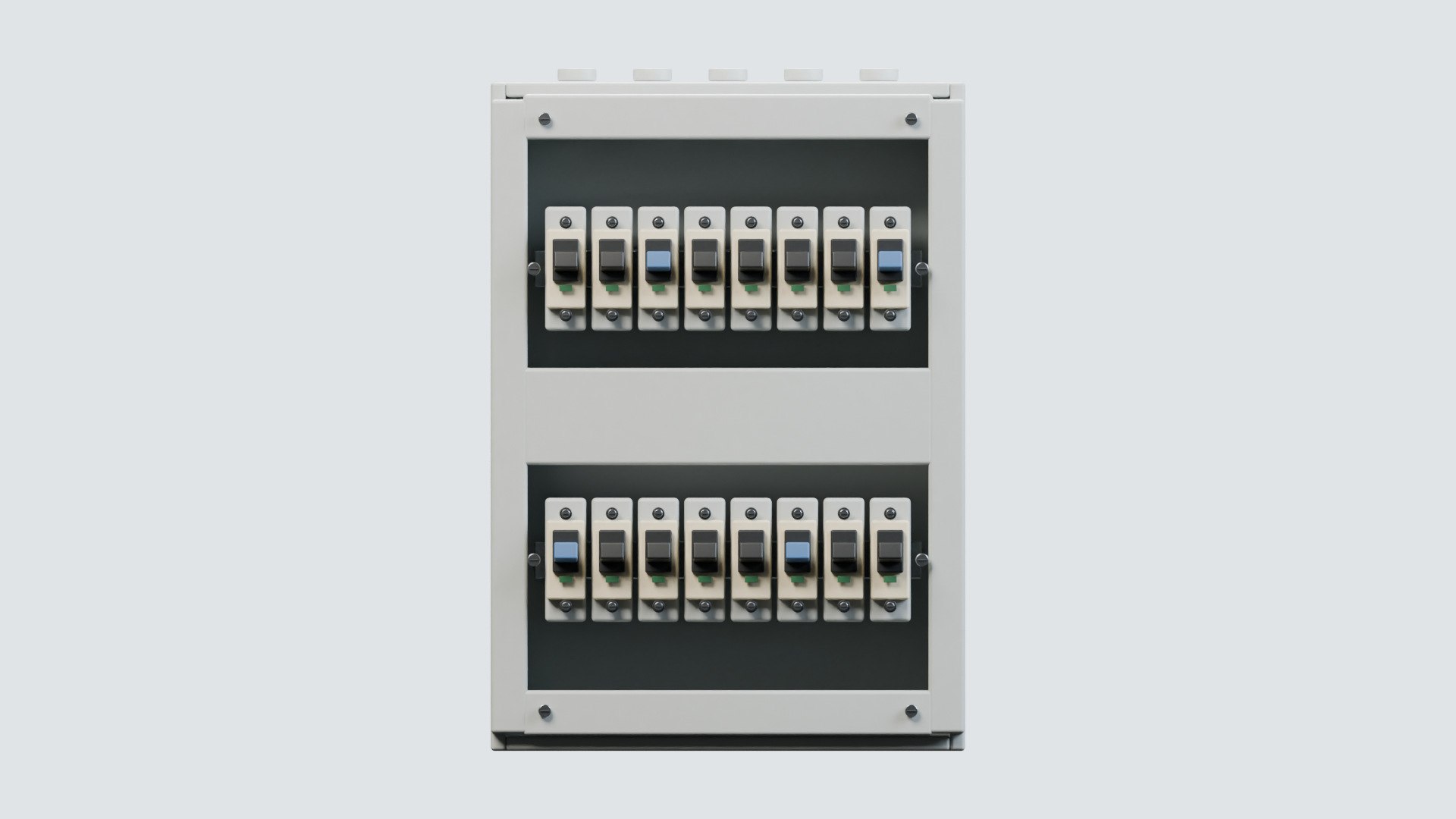Electrical Distribution Board With Two Breaker Rows Model - TurboSquid ...