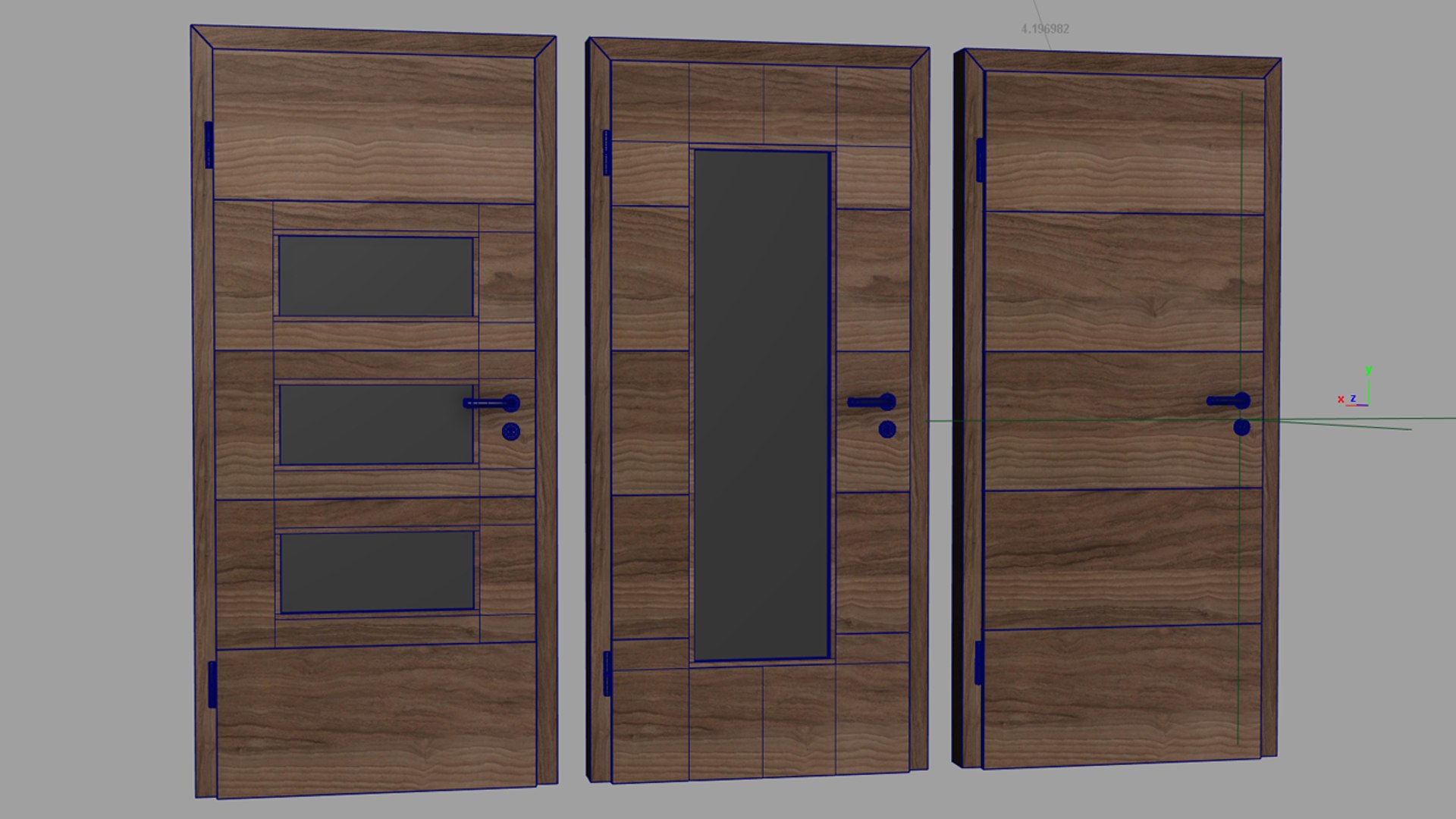3d Door Set 3 Pieces Model