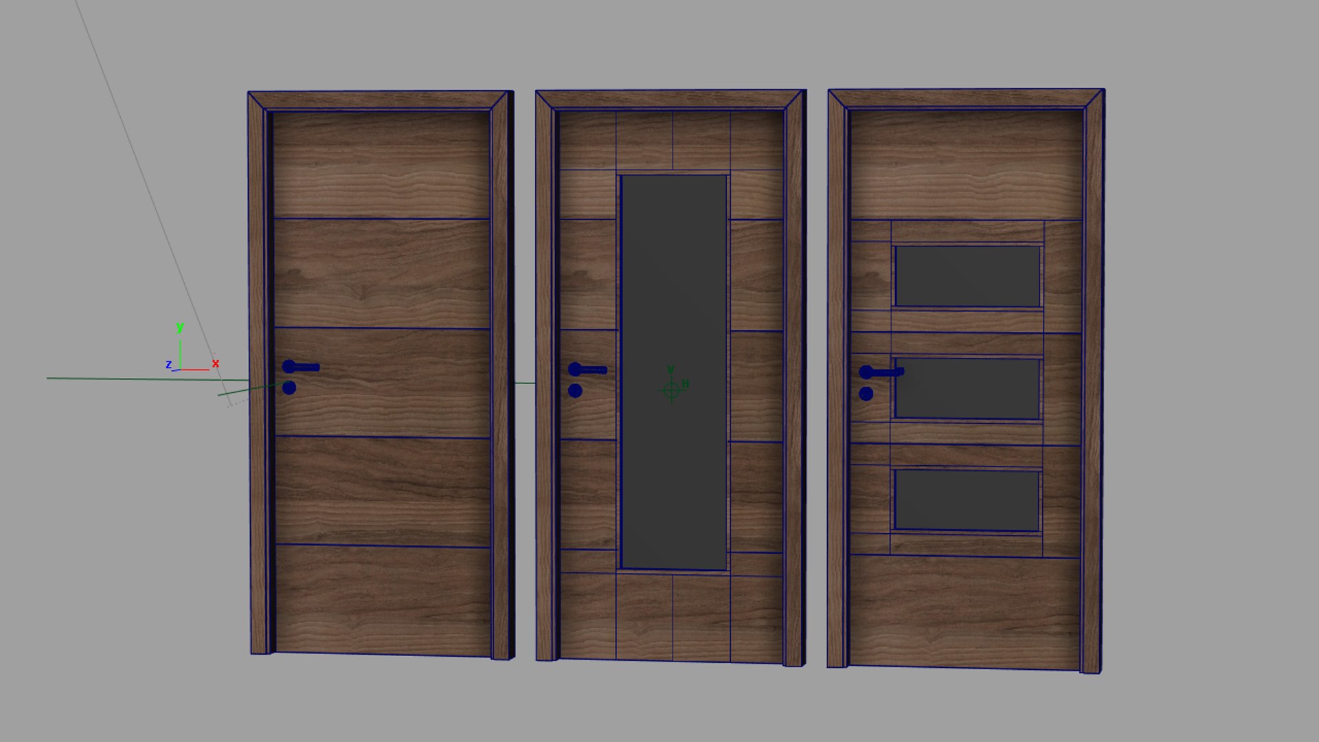 3d Door Set 3 Pieces Model