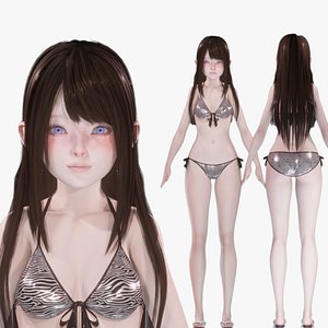 Bikini Model - Realistic Female Character - Blender Eevee