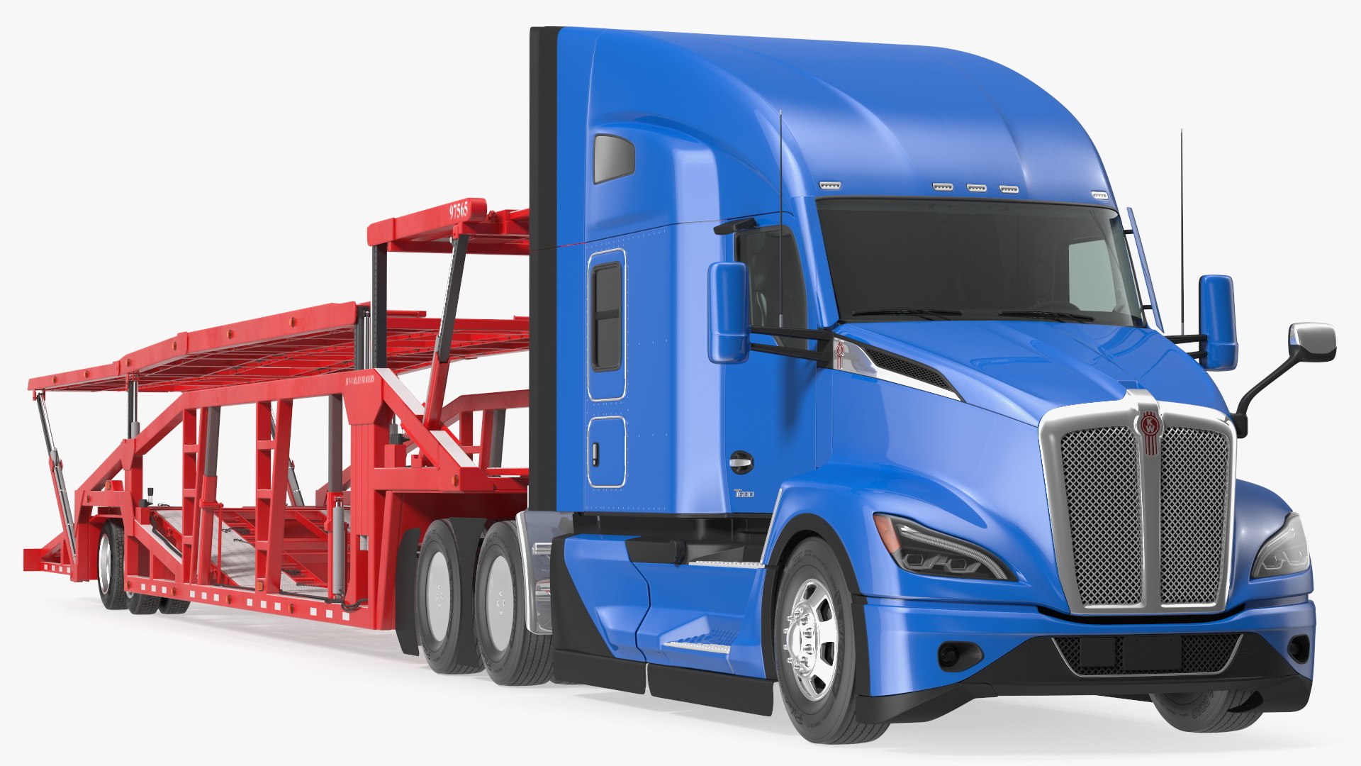 Kenworth Truck with Sun Valley Car Carrier 3D model preview