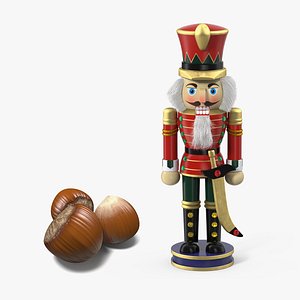 Wooden Nutcracker with Hazelnut Collection