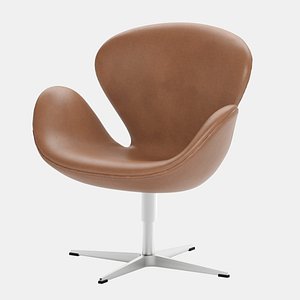 SWAN Chair Arne Jacobsen Fritz Hansen Brown Leather