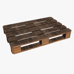 Old dark wood palette 3D model