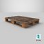 Old dark wood palette 3D model