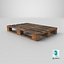 Old dark wood palette 3D model