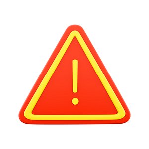 3d warning sign icon