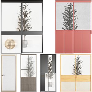 3D Set Modern Door 10