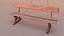 Classic Urban Wood  Cast Iron Bench - 8K Photogrammetry