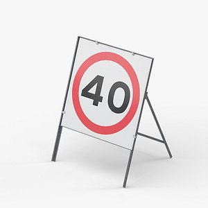 Speed Limit 40 Miles Square Road Sign