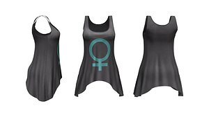 Ladies Hem Tank Long Top 3D model