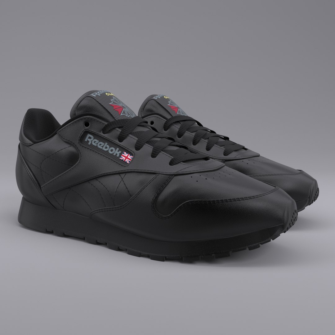 3D Reebok Classic Leather Black - TurboSquid 1343633