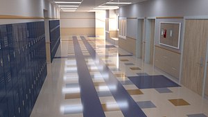 school hallway 3D