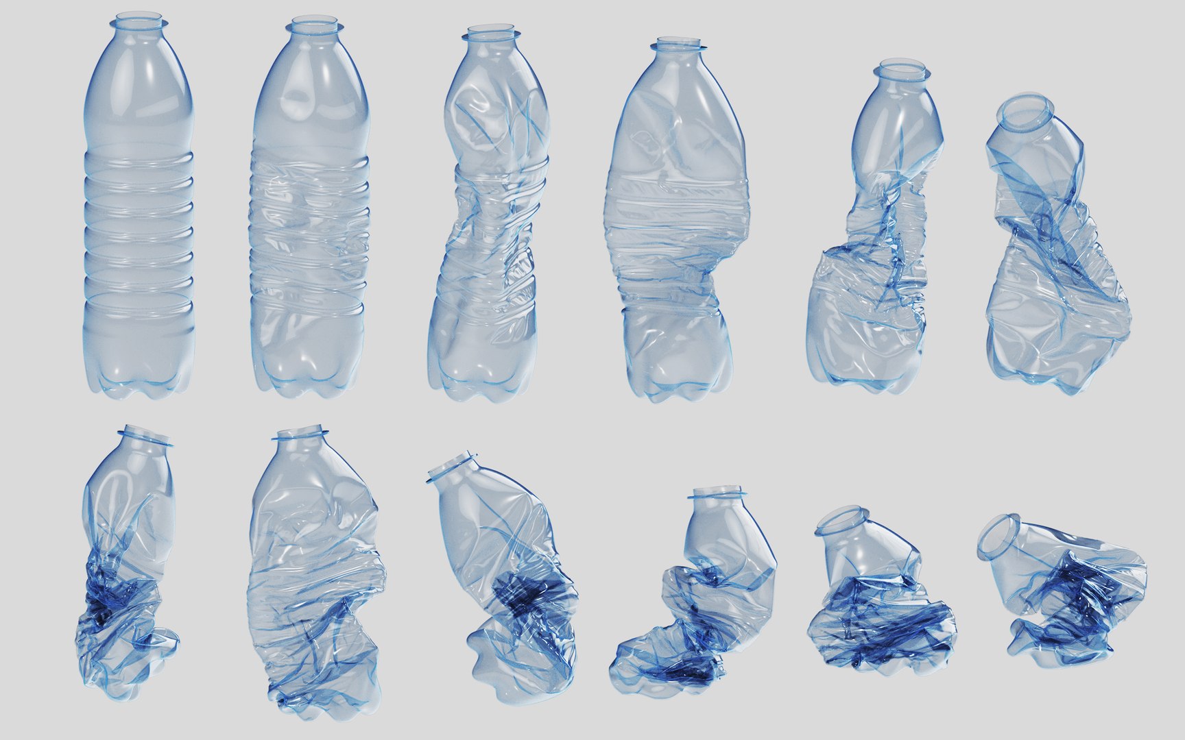 Crushed plastic shop bottles