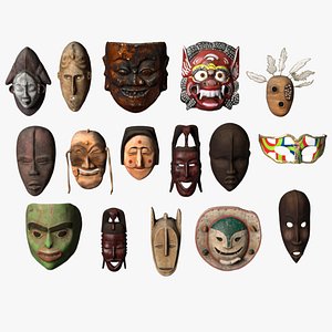 Traditional Tribal Masks 3D