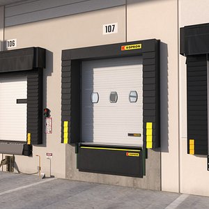 Kopron Retractable Dock Shelter for Loading Bays Rigged for Cinema 4D 3D model