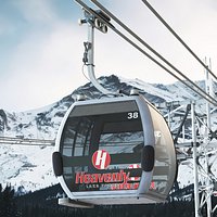 Heavenly Ski Gondola Cabin with Glass Panels Grey