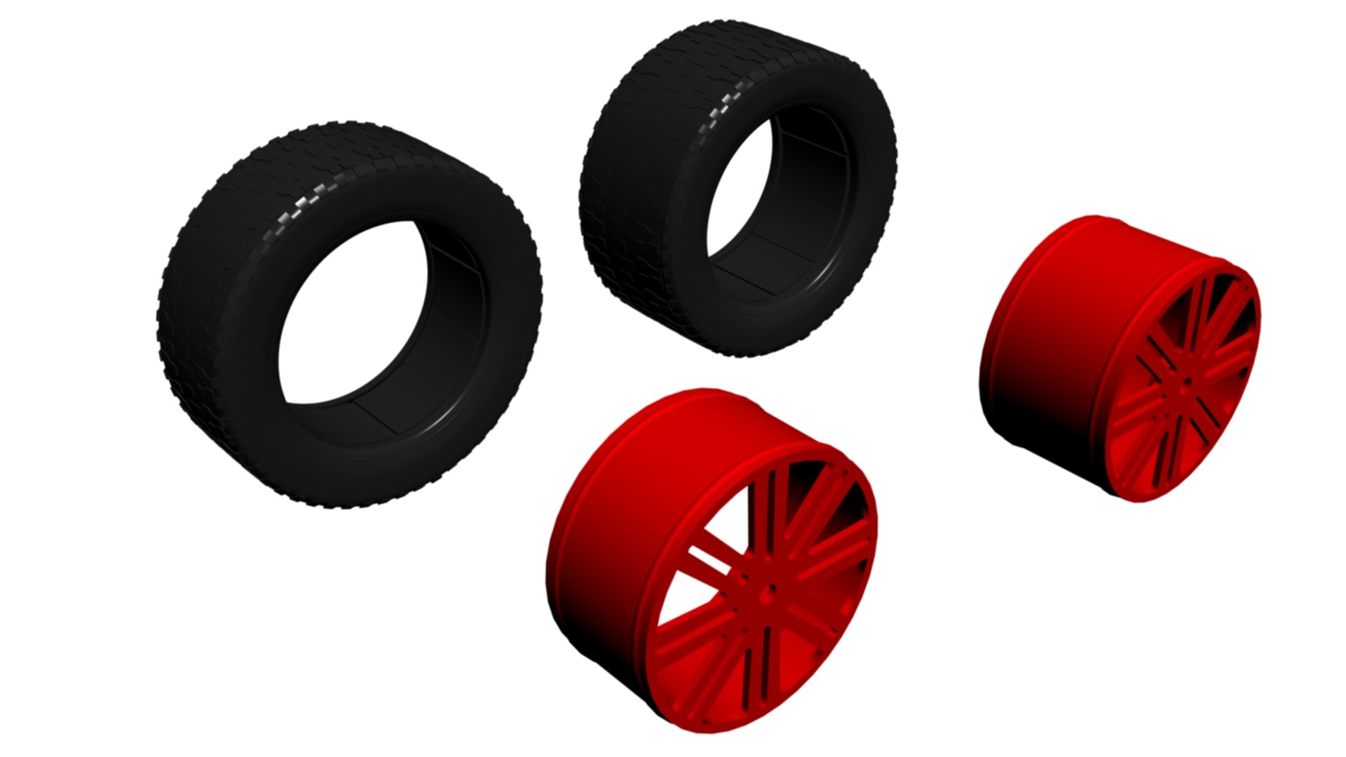 Set 4 Ruote E Pneumatici Fuoristrada Gomma Per RC 1:10 Buggy - Kforce Racing 25036+27011