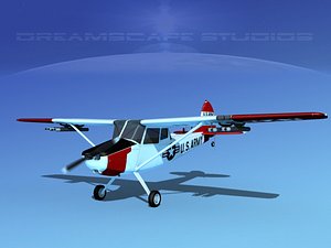 propeller cessna o-1e bird dog 3D model