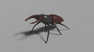 3D Low-poly Stag Beetle model