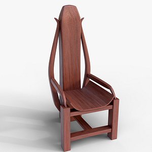 Medieval Royal Wooden Chair 3D