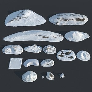 3D Snowy Terrain  Snow-Covered Hills and Rocks Asset Pack