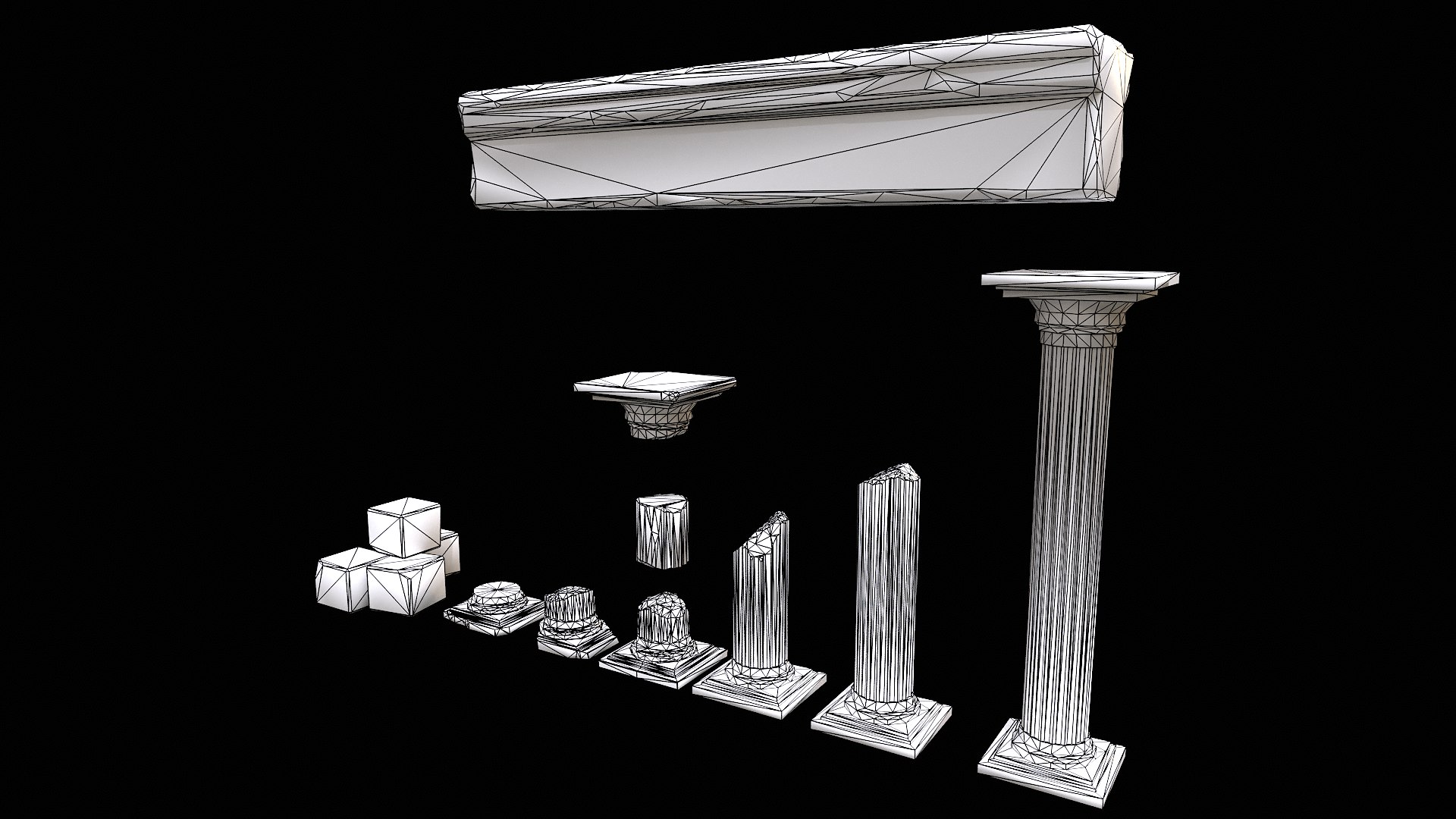 Ancient Columns Ruins Pack 3D Model - TurboSquid 2358550