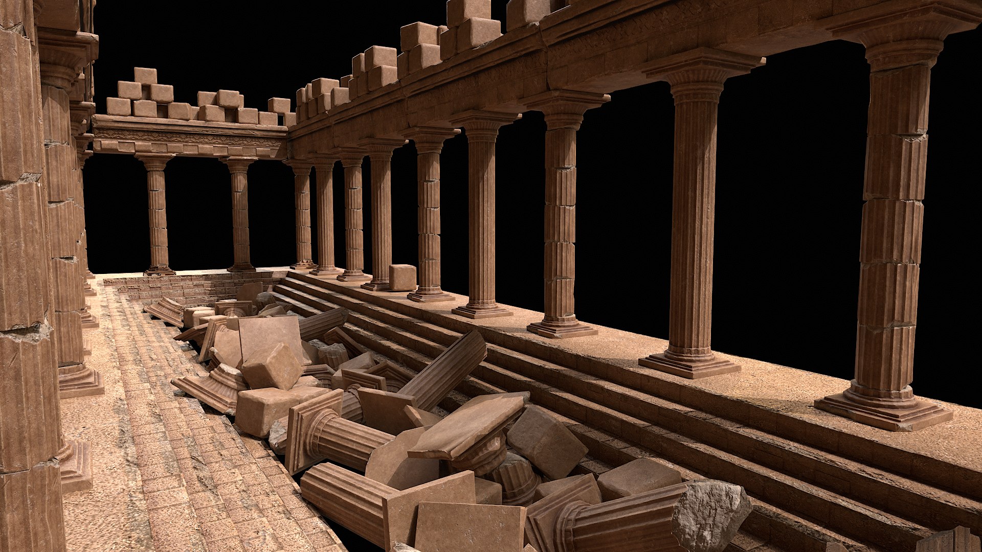 Ancient Columns Ruins Pack 3D Model - TurboSquid 2358550