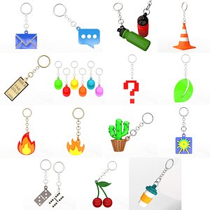 3D Keychain 3D Printable Collection 02 model
