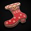 3D Red White Decorated Gingerbread Boot model