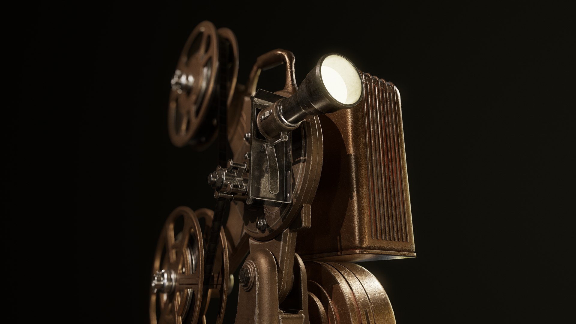 3D Vintage Projector Table And Storage Box TurboSquid 1902132