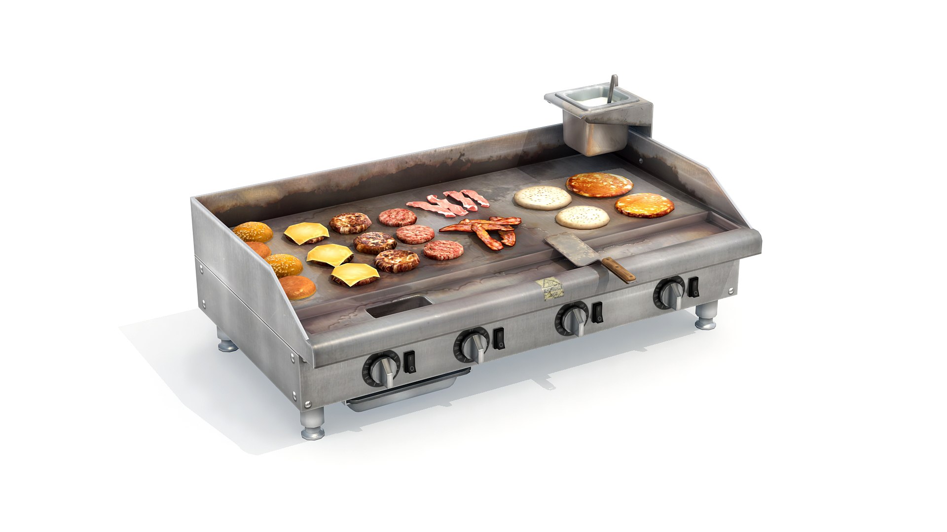 Commercial Kitchen Griddle 3D TurboSquid 1576816