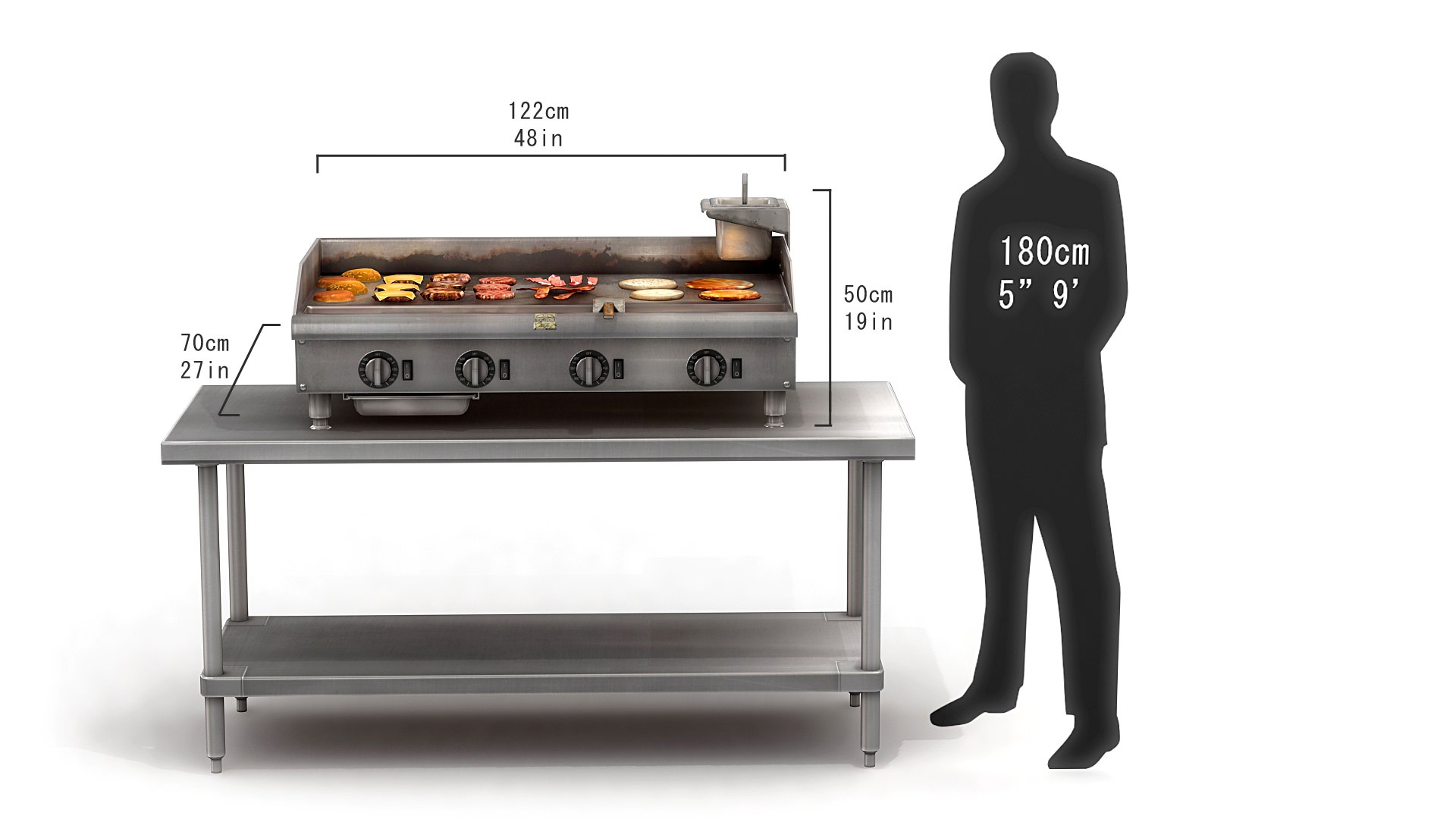 Commercial Kitchen Griddle 3D TurboSquid 1576816