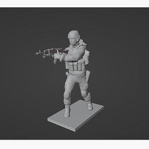 Figure of a soldier with AK-gp-25 stl 3D model