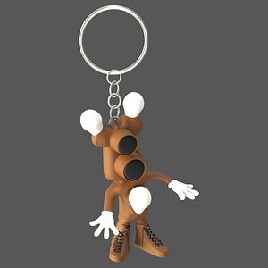 Cartoon Bulb Holder v2 Keychain 3D model