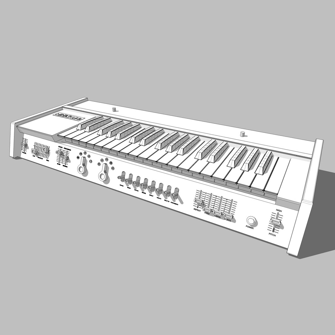 keyboard synth synthesizer 3d max