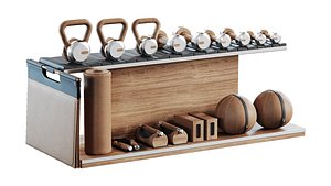 ANA COMBO Set With Gym Equipment 3D model