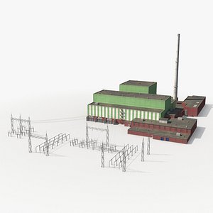 3D nuclear power station model