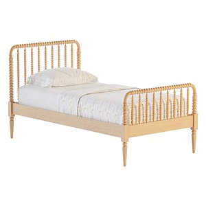 3D Jenny Lind Kids Maple Wood Spindle Twin Bed